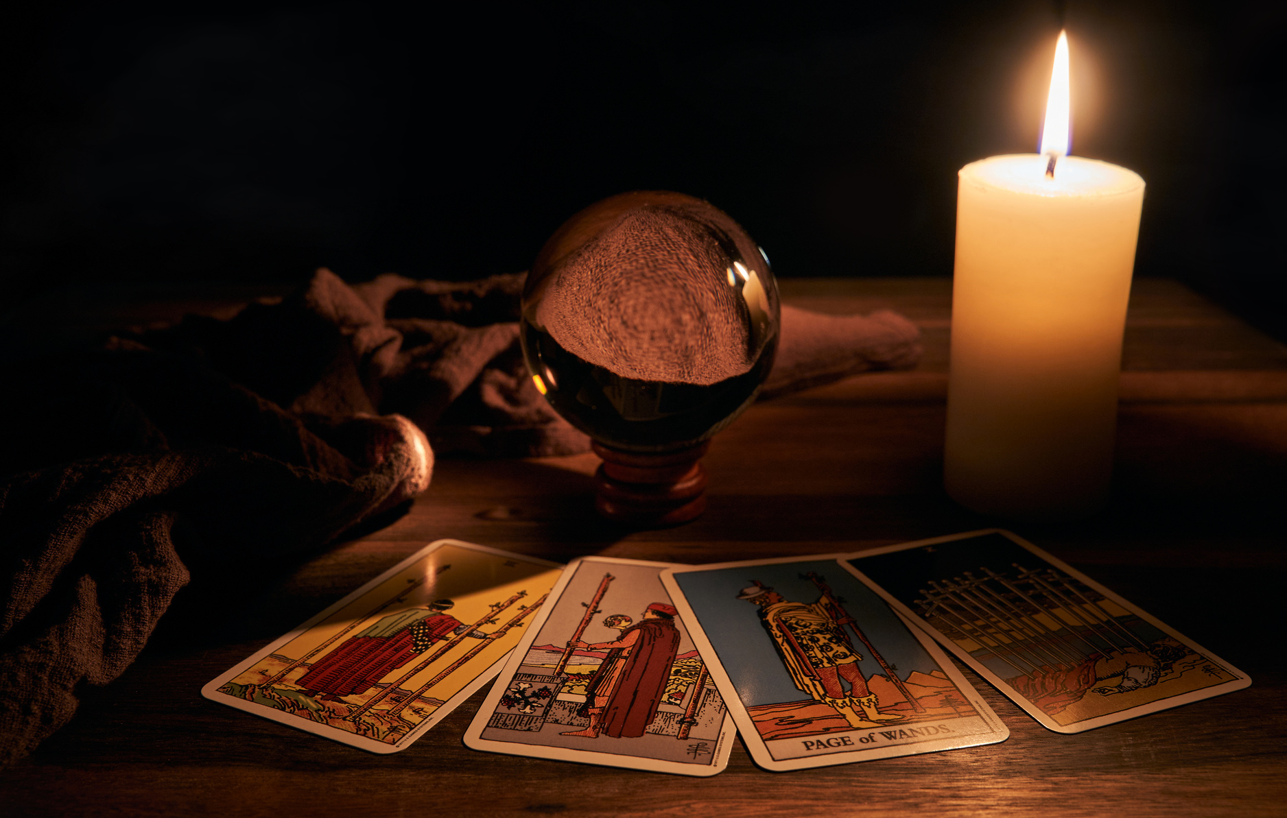 Fortune Telling on a Wooden Table